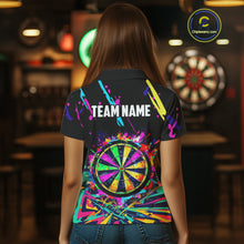 Load image into Gallery viewer, Colorful Neon Darts Shirts For Women Custom Darts Jerseys Polo &amp; 1/4 Zip, Darts Team Shirt TDM3878