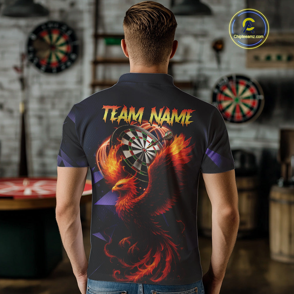 Personalized Phoenix Dartboard 3D Dart Shirts For Men Custom Darts Jerseys Polo & Quarter Zip TDM4164