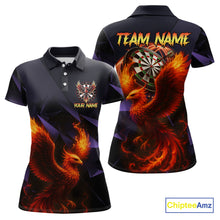 Load image into Gallery viewer, Personalized Phoenix Dartboard 3D Dart Shirts For Women Custom Darts Jerseys Polo &amp; Quarter Zip TDM4164