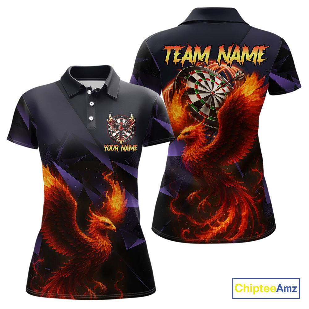 Personalized Phoenix Dartboard 3D Dart Shirts For Women Custom Darts Jerseys Polo & Quarter Zip TDM4164