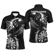 Load image into Gallery viewer, Personalized Black White Grim Reaper Dart Shirts For Men Custom  Dart Jerseys Team Uniform TDM2961