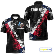 Load image into Gallery viewer, Personalized Black Grunge Texas Flag Smoke Darts Shirt For Men, Patriotic Team Dart Jerseys TDM5178