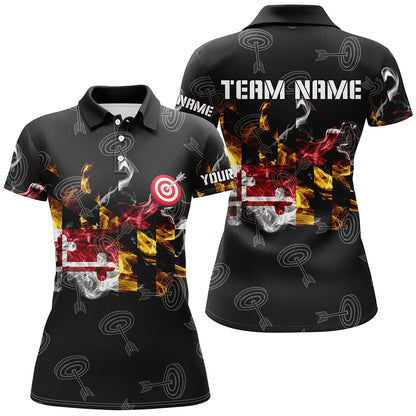 Personalized Maryland Flag Smoke Archery Shirts For Women Custom Patriotic Archery Team Jerseys TDM1801