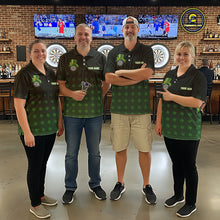 Load image into Gallery viewer, Black And Green St Patrick Day Shamrock Darts Shirt For Women Custom Lucky Darts Team Jersey TDM5705