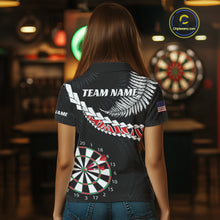 Load image into Gallery viewer, Personalized US Flag Tribal Dart Shirts For Women Custom Team Polo &amp; Quarter Zip Dart Jerseys TDM3992