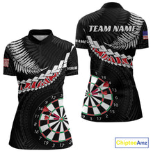Load image into Gallery viewer, Personalized US Flag Tribal Dart Shirts For Women Custom Team Polo &amp; Quarter Zip Dart Jerseys TDM3992