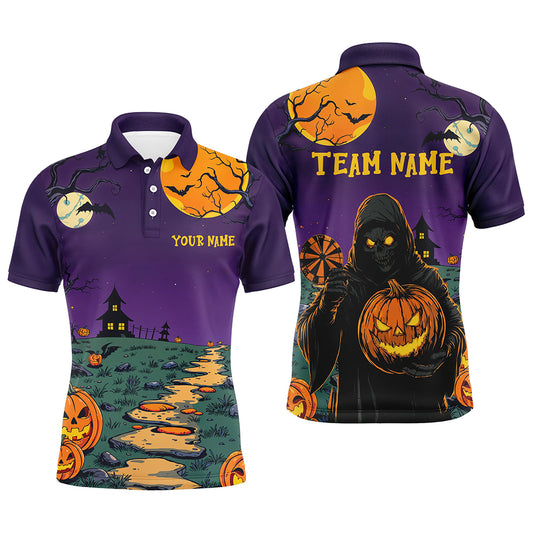Purple Halloween Spook Night Custom Men Dart Shirts,  Grim Reaper Halloween Darts Gifts TDM2738