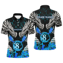 Load image into Gallery viewer, Personalized Dragon Blue Flaming 8 Ball Pool Men Billiard Shirt Team League Billiard Jerseys TDM3231