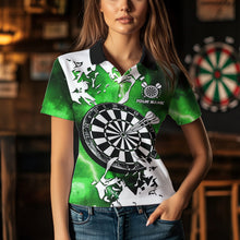 Load image into Gallery viewer, Lightning Grunge Dartboard Custom 3D Printed Darts Shirts For Women, Darts Team Jerseys |Green TDM3723