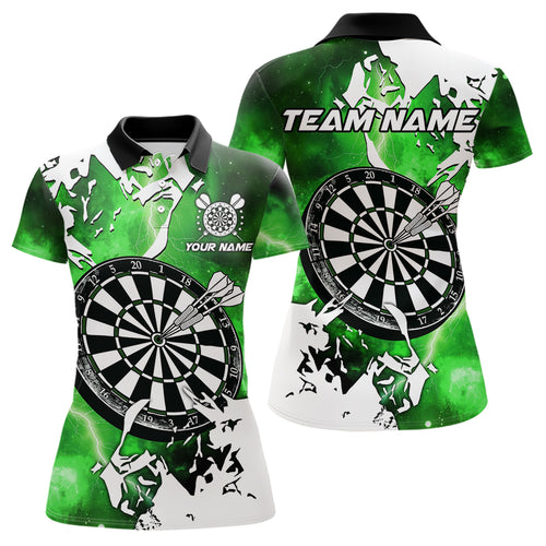 Lightning Grunge Dartboard Custom 3D Printed Darts Shirts For Women, Darts Team Jerseys |Green TDM3723