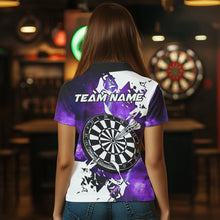 Load image into Gallery viewer, Lightning Grunge Dartboard Custom 3D Printed Darts Shirts For Women, Darts Team Jerseys |Purple TDM3724