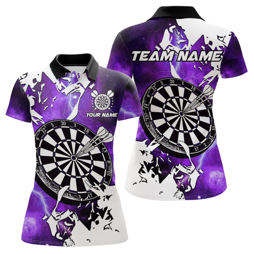 Lightning Grunge Dartboard Custom 3D Printed Darts Shirts For Women, Darts Team Jerseys |Purple TDM3724