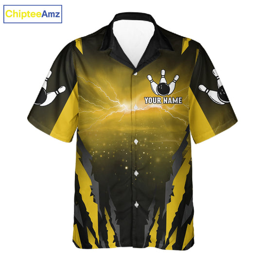 Yellow Thunder Lightning Cobra Snake Hawaiian Bowling Shirts For Women Custom Bowling Team TDM6085