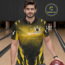 Load image into Gallery viewer, Yellow Thunder Lightning Cobra Snake Bowling Shirts For Men Custom Bowling Jersey Polo &amp; 1/4 Zip TDM6085