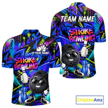 Load image into Gallery viewer, Funny Colorful Graffiti Pattern Bowling Shirts For Men Custom Bowling Team Jersey Polo &amp; 1/4 Zip TDM6528
