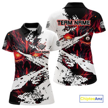 Load image into Gallery viewer, Personalized Lightning Skull Billiard Shirts For Women Custom Billiard Jerseys Grunge Style |Red TDM5219