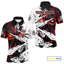 Load image into Gallery viewer, Personalized Lightning Skull Billiard Shirts For Men Custom Billiard Jerseys Grunge Style |Red TDM5219