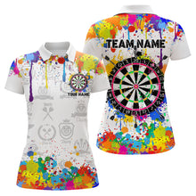 Load image into Gallery viewer, Funny Dartboard Colorful Paint Splash Custom Dart Shirts For Women, Best Team Dart Jerseys |White TDM3755