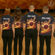 Load image into Gallery viewer, Personalized Fire Flame Lion Bowling Jersey For Women Custom Bowling Team Shirt Polo &amp; 1/4 Zip TDM6115