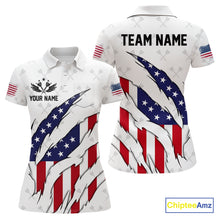 Load image into Gallery viewer, US Flag Patriotic Dart Shirt With Pocket Option For Women Custom Darts Jersey TDM4024