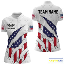 Load image into Gallery viewer, US Flag Patriotic Dart Shirt With Pocket Option For Women Custom Darts Jersey TDM4024