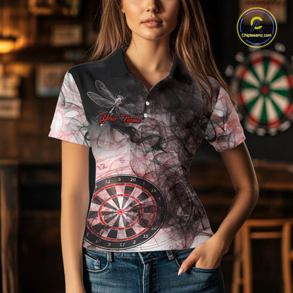Red Black Smoke Dart Shirt With Pocket Option For Women Custom Dart Jerseys TDM5763