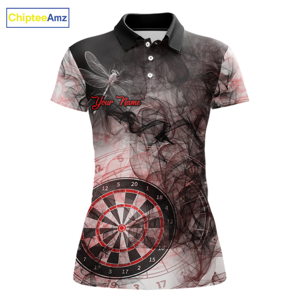 Red Black Smoke Dart Shirt With Pocket Option For Women Custom Dart Jerseys TDM5763