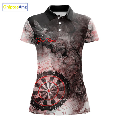 Red Black Smoke Dart Shirt With Pocket Option For Women Custom Dart Jerseys TDM5763
