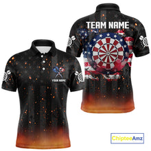 Load image into Gallery viewer, Custom US Flag Smoke Dart Shirt For Men, Patriotic Dart Jersey Pocket Option TDM5259