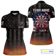 Load image into Gallery viewer, Custom US Flag Smoke Dart Shirt For Women, Patriotic Dart Jersey Pocket Option TDM5259