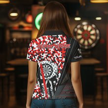 Load image into Gallery viewer, Personalized Red Camo Skull Dart Shirts For Women Custom Funny Skull Dart Jerseys Polo &amp; 1/4 Zip TDM3770