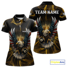 Load image into Gallery viewer, Personalized Crown American Flag Eagle 8 Ball Billiard Shirt For Women Custom Pool Team Jersey TDM5043