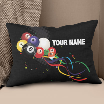 Custom Pillow Multicolor Billiard Balls Customized Pillows Billiard Gift TDM0782