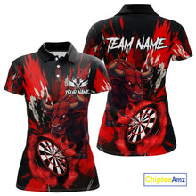Load image into Gallery viewer, Personalized Red Dartboard Splash Bull Darts Shirt For Women Custom Dart Jersey Team Polo &amp; 1/4 Zip TDM5276