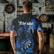 Load image into Gallery viewer, Personalized Blue Dartboard Splash Bull Darts Shirt For Men Custom Dart Jersey Team Polo &amp; 1/4 Zip TDM5277