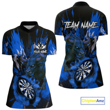 Load image into Gallery viewer, Personalized Blue Dartboard Splash Bull Darts Shirt For Women Custom Dart Jersey Team Polo &amp; 1/4 Zip TDM5277