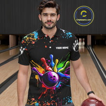 Load image into Gallery viewer, Colorful Funny Bowling Jersey For Men Custom Bowling Team Shirts Polo &amp; 1/4 Zip, Bowling Gifts TDM6589