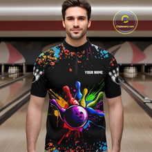 Load image into Gallery viewer, Colorful Funny Bowling Jersey For Men Custom Bowling Team Shirts Polo &amp; 1/4 Zip, Bowling Gifts TDM6589