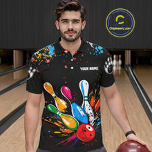 Load image into Gallery viewer, Funny Colorful Bowling Shirts For Men Custom Bowling Team Jersey Polo &amp; 1/4 Zip, Bowling Gifts TDM6590