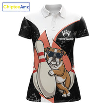 Load image into Gallery viewer, Personalized Funny Bulldog Bowling Shirts For Women Custom Bowling Team Jersey Polo &amp; 1/4 Zip TDM6595