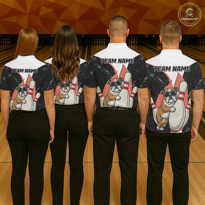 Personalized Funny Bulldog Bowling Shirts For Women Custom Bowling Team Jersey Polo & 1/4 Zip TDM6595