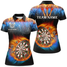 Load image into Gallery viewer, Custom Darts Board Water And Fire Women Dart Shirts With Pocket Darts Jerseys TDM3063