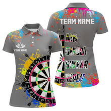 Load image into Gallery viewer, Funny Dartboards Colorful Paint Aim Shoot Swear Repeat Custom Women Darts Shirt, Dart Jerseys |Grey TDM3639