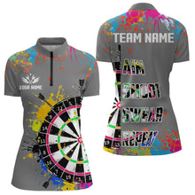 Load image into Gallery viewer, Funny Dartboards Colorful Paint Aim Shoot Swear Repeat Custom Women Darts Shirt, Dart Jerseys |Grey TDM3639