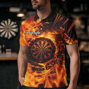 Orange Swirling Flame Dart Shirt For Men Custom Dart Jersey Pocket Option TDM3790
