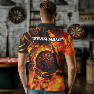 Orange Swirling Flame Dart Shirt For Men Custom Dart Jersey Pocket Option TDM3790