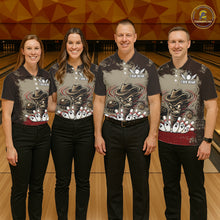 Load image into Gallery viewer, Funny Tornado Grunge Bowling Shirt For Men Custom Bowling Team Jersey Polo &amp; Quarter Zip Shirts TDM6203