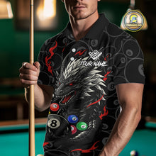 Load image into Gallery viewer, Personalized 8 Ball Dragon Billiard Shirt For Men, Billiard Team Jersey Polo &amp; 1/4 Zip |Red TDM5109