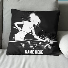 Load image into Gallery viewer, Funny Billiard Player Custom Black Pillows, Billiards Decorative Pillows TDM0830