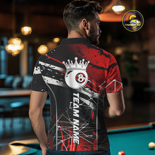 Load image into Gallery viewer, Black And Red 8 Ball Crown Men's Billiard Shirts Custom Billiards Jerseys, Pool League Team Shirts TDM5131